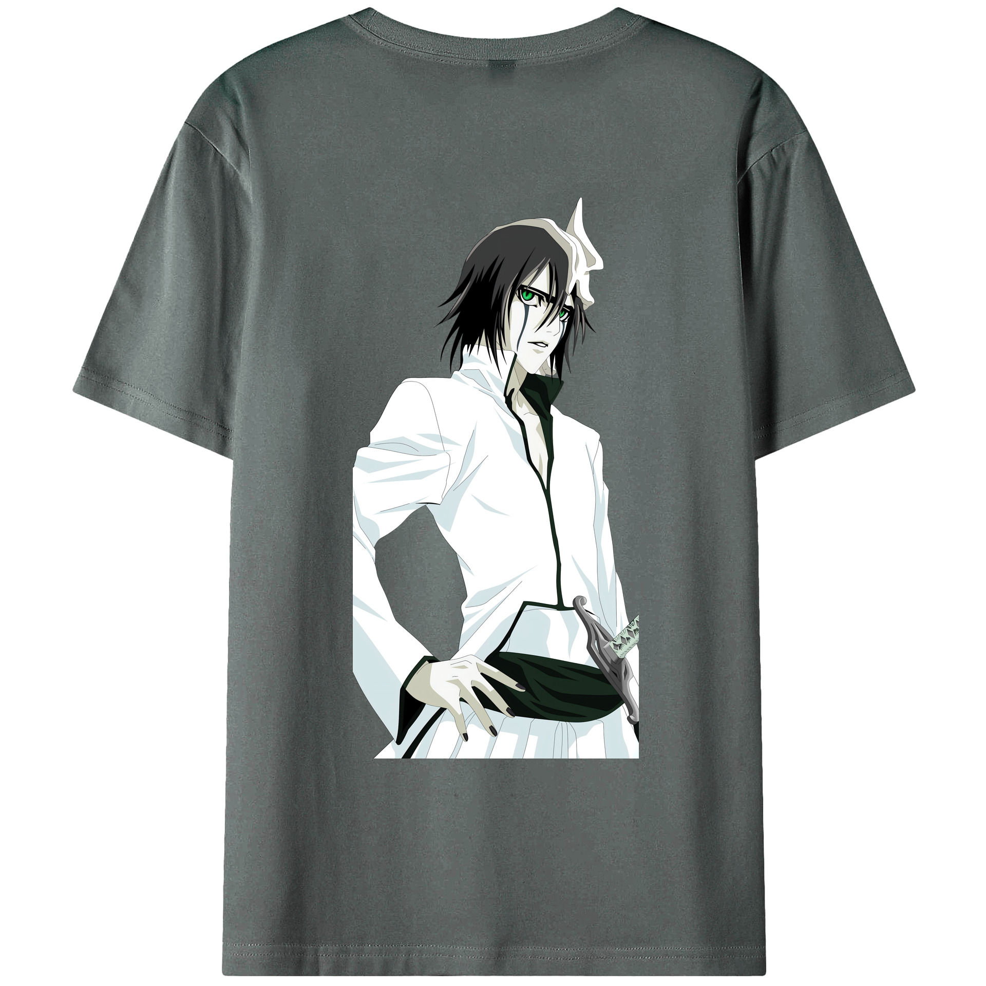 （画像用） ブリーチ ウルキオラ·シファー BLEACH Ulquiorra cifer 綿100％ メンズ半袖Tシャツ（バックプリント） 通気性